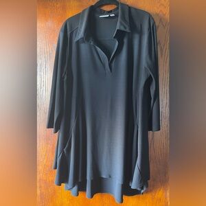 Women with Control Swing-style Black Tunic Top L